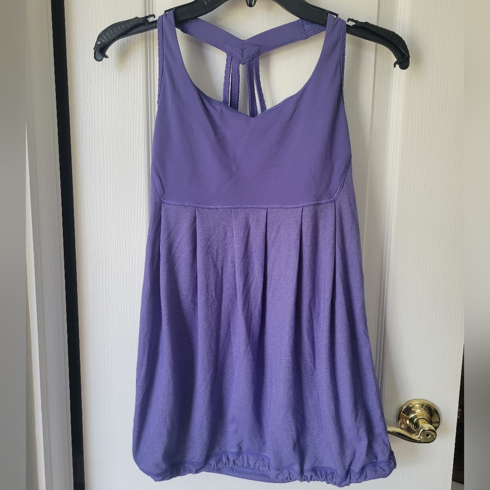 Lululemon Power Technique Tank Top Persian Purple Size 6 Crisscross Back Straps